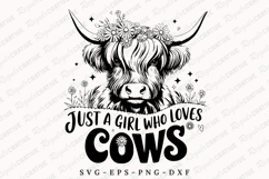 Highland Cow Heifer With Coffee SVG For Crafting And Design Product Image 1