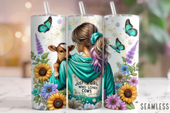 Just A Girl Who Loves Cows Tumbler Wrap, Cow Tumbler Wrap Product Image 1