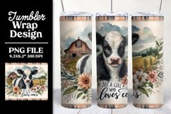 Just a girl who loves Cows Tumbler Wrap Country Sublimation Product Image 1