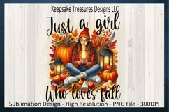 Just A Girl Who Loves Fall Sublimation PNG Printable Product Image 1