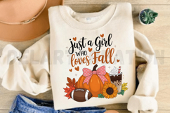 Just a Girl Who Loves Fall Sublimation PNG Product Image 2