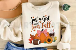 Just a Girl Who Loves Fall Sublimation PNG Product Image 2