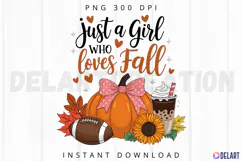 Just a Girl Who Loves Fall Sublimation PNG Product Image 1