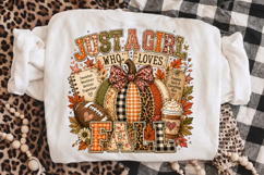 Just A Girl Who Loves Fall PNG,Pumpkin Football Sublimation Product Image 3