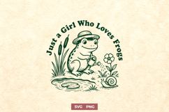 Just a Girl Who Loves Frogs SVG, Cottagecore Frog PNG Design Product Image 1
