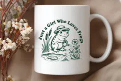 Just a Girl Who Loves Frogs SVG, Cottagecore Frog PNG Design Product Image 3