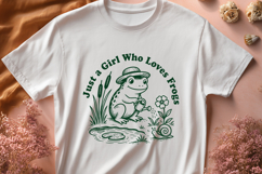 Just a Girl Who Loves Frogs SVG, Cottagecore Frog PNG Design Product Image 2