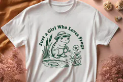 Just a Girl Who Loves Frogs SVG, Cottagecore Frog PNG Design Product Image 2