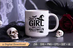 Just a Girl who Loves Halloween SVG File | Halloween SVG Product Image 2