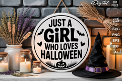 Just a Girl who Loves Halloween SVG | Halloween Sign SVG Product Image 2