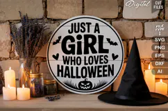 Just a Girl who Loves Halloween SVG | Halloween Sign SVG Product Image 3