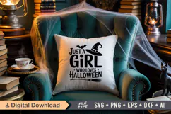 Just a Girl who Loves Halloween SVG File | Halloween SVG Product Image 3