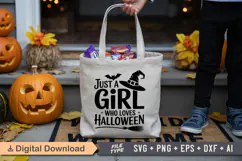 Just a Girl who Loves Halloween SVG File | Halloween SVG Product Image 4
