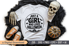 Just a Girl who Loves Halloween SVG | Halloween Sign SVG Product Image 4