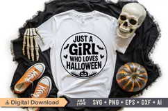 Just a Girl who Loves Halloween SVG | Halloween Sign SVG Product Image 4