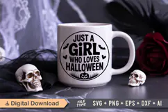 Just a Girl who Loves Halloween SVG | Halloween Sign SVG Product Image 5