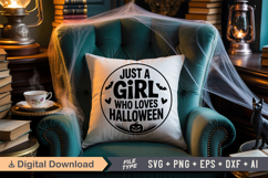 Just a Girl who Loves Halloween SVG | Halloween Sign SVG Product Image 6