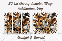 Just A Girl Who Loves Horses Tumbler Wrap, Horse Tumbler PNG Product Image 2