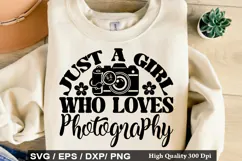 Photographer SVG Design - just a girl who loves photography Product Image 3