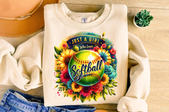 Just A Girl Who Loves Softball PNG Sublimation, Softball Mom Product Image 3