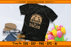 Just A Girl Who Loves Sunshine And Tacos SVG Design Product Image 2