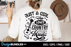 Just a girl who loves country music svg Product Image 1