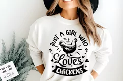 Just a girl who loves chickens svg, Funny chickens svg Product Image 2