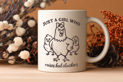 Just a Girl Who Raises Bad Cluckers SVG PNG Funny Chicken Product Image 2