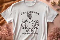 Just a Girl Who Raises Bad Cluckers SVG PNG Funny Chicken Product Image 3