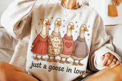 Just a Goose In Love Valentine's Day, Funny Goose PNG, Xoxo Product Image 2