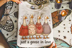 Just a Goose In Love Valentine's Day, Funny Goose PNG, Xoxo Product Image 3