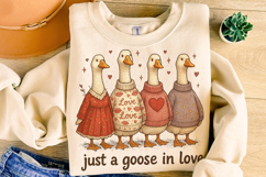 Just a Goose In Love Valentine's Day, Funny Goose PNG, Xoxo Product Image 4