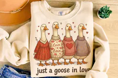 Just a Goose In Love Valentine's Day, Funny Goose PNG, Xoxo Product Image 4
