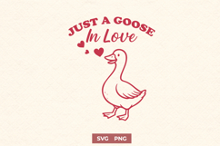 Goose Love SVG PNG | Just a Goose in Love, Cute Romantic Art Product Image 1