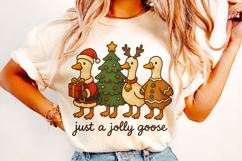 Just a Jolly Goose PNG, Funny Christmas Goose PNG, Holiday Product Image 2