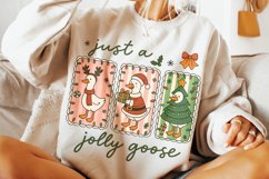 Just a Jolly Goose PNG, Funny Christmas Goose PNG, Holiday Product Image 1