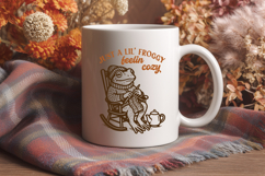 Cozy Frog Knitting SVG | Just a Lil Froggy Feelin Cozy PNG Product Image 3