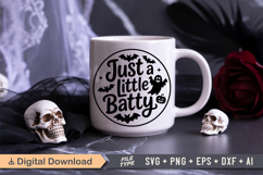 Just A Little Batty SVG File | Halloween Round Sign SVG Product Image 5