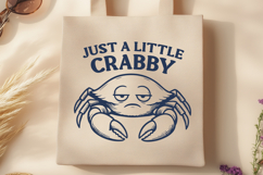 Just a Little Crabby SVG Funny Grumpy Crab Clipart Retro PNG Product Image 3