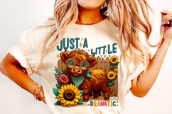 Just A Little Dramatic PNG, Funny Cow PNG, Highland Cow PNG Product Image 2