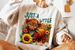 Just A Little Dramatic PNG, Funny Cow PNG, Highland Cow PNG Product Image 1