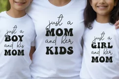 Just A Mom And Her Kids | Retro Mommy and Me Matching Shirts Product Image 2