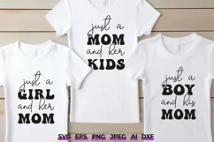 Just A Mom And Her Kids | Retro Mommy and Me Matching Shirts Product Image 1