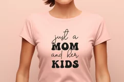 Just A Mom And Her Kids | Retro Mommy and Me Matching Shirts Product Image 4