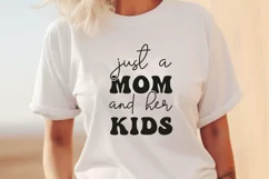 Just A Mom And Her Kids | Retro Mommy and Me Matching Shirts Product Image 5