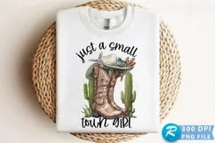 Just A Small Town Girl Sublimation PNG Product Image 1