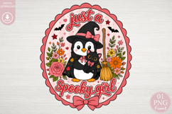 Just A Spooky Girl PNG, Retro Halloween Sublimation Product Image 1