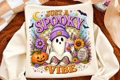Just A Spooky Vibe PNG, Ghost Halloween Retro Shirt Design Product Image 2