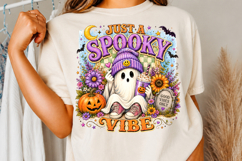 Just A Spooky Vibe PNG, Ghost Halloween Retro Shirt Design Product Image 3