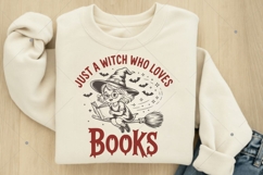 Just A Witch Who Loves Books SVG, Funny Halloween Witch Book Product Image 5